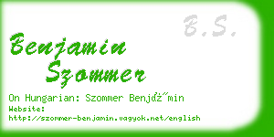 benjamin szommer business card